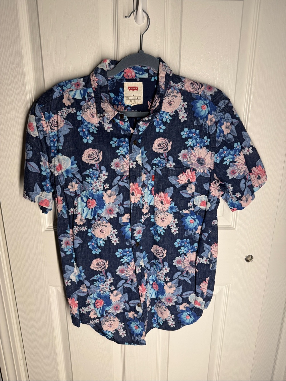 Vtg 90s Y2K Levis Tropical Vacation Beachy Whimsy Hawaiian Short Sleeve Shirt